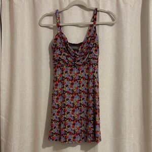 Urban Outfitters Red and Purple Floral Dress